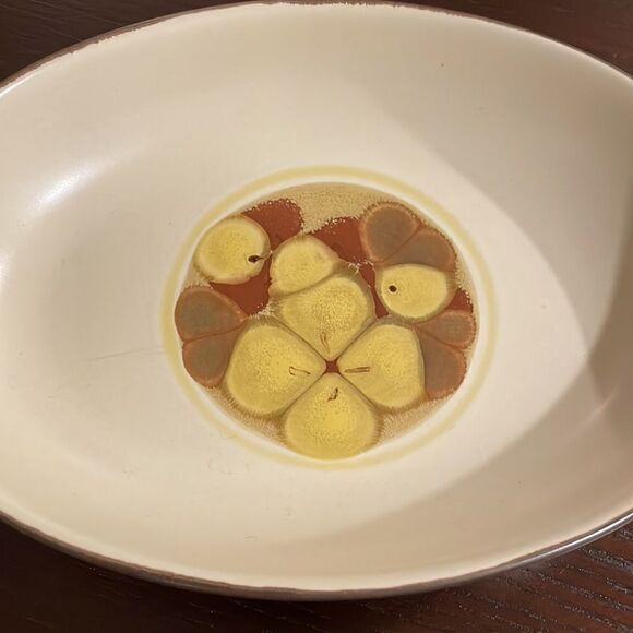 Noritake Folkstone Stoneware Beautiful Oval Serving Dish with Yellow & Terracot… - Picture 5 of 7